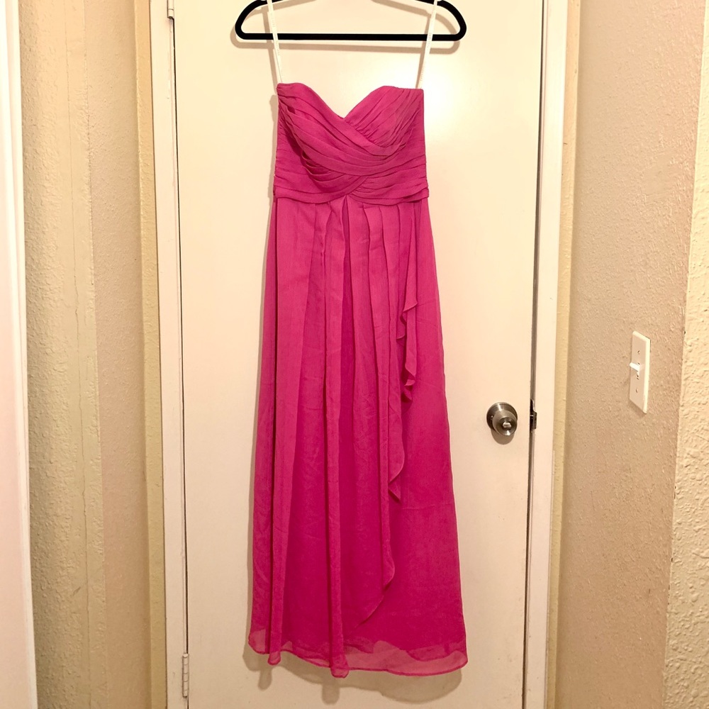 Long Crinkle Chiffon Bridesmaid Dress